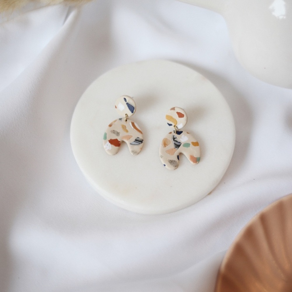 Pan and Tea clay polymer earrings